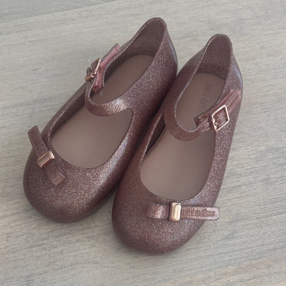 Mini Melissa Glittery Brown Dress Shoes